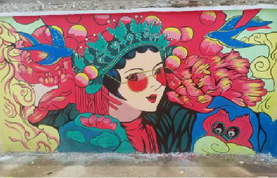 德钦墙体彩绘-网红墙