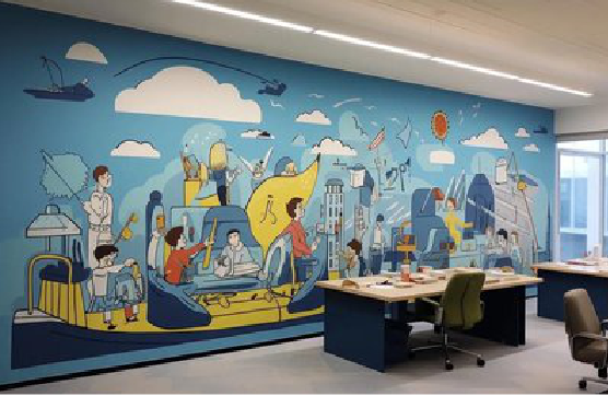 德钦办公室墙绘的特点。