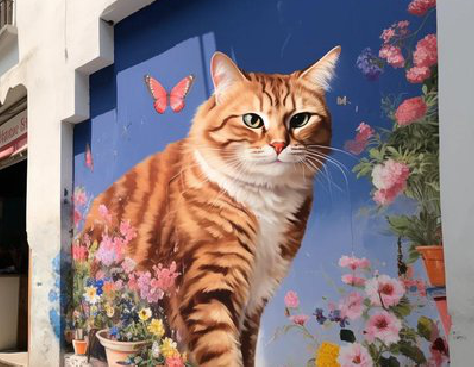 德钦自己绘制有个性的手绘墙