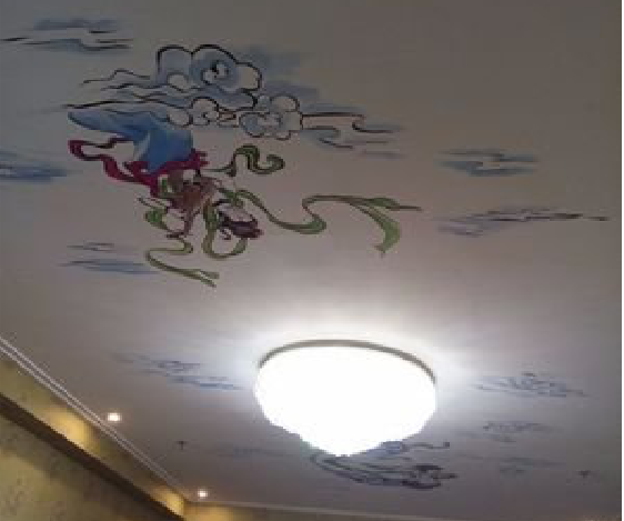 德钦如何快速绘制天花板上的手绘墙?