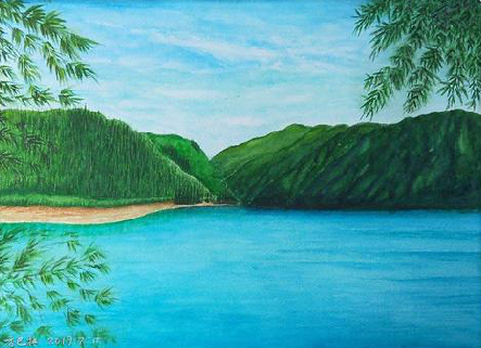 德钦在墙绘中,如何绘画绿水青山?