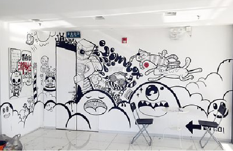 德钦手绘墙并非传统涂鸦。